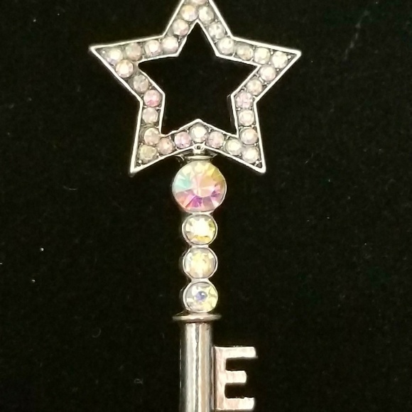 Silver Key and Crystal Heart BFF Necklaces - Picture 3 of 6